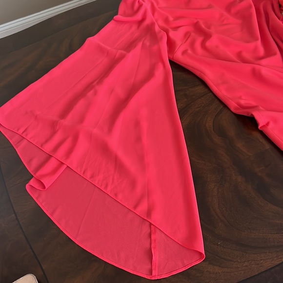 Belle Badgley Mischka Maya One Shoulder Drape Sleeve Dress - Picture 5 of 12